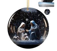 Ornement De Crèche De Noël - Acrylique 8cm | Suspension De La Nativité | Décorations Religieuses pour Le Sapin, pour Fêtes, Décoration De Saison Et Utilisation comme Cadeau Chrétien