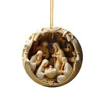 Ornement De Crèche De Noël, Figurines Crèche Noël Pendentif Naissance De Jésus Décoration De Noël pour Sapin De Noël, Souvenir, Cadeau pour Femmes Et Hommes, Décoration De Noël (D, One Size)