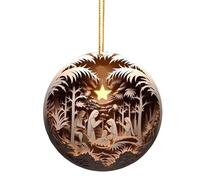 Ornement De Crèche De Noël, Figurines Crèche Noël Pendentif Naissance De Jésus Décoration De Noël pour Sapin De Noël, Souvenir, Cadeau pour Femmes Et Hommes, Décoration De Noël (F, One Size)