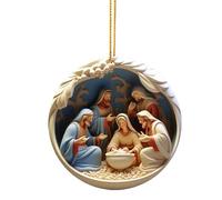 Ornement De Crèche De Noël, Figurines Crèche Noël Pendentif Naissance De Jésus Décoration De Noël pour Sapin De Noël, Souvenir, Cadeau pour Femmes Et Hommes, Décoration De Noël (C, One Size)