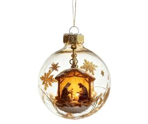 Ornement de crèche de sapin de Noël - Souvenir de vacances d'hiver, boule de crèche, décoration festive d'arbre, accent saisonnier élégant, décoration d'intérieur fabriquée à la main, pour mur de port