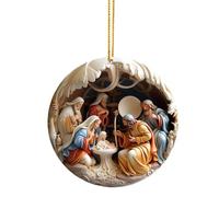 Ornement De Crèche, Figurines Pendentif Naissance De Jésus pour Sapin De Noël, Décoration et Souvenir, Cadeau pour Femmes Et Hommes (A, One Size)