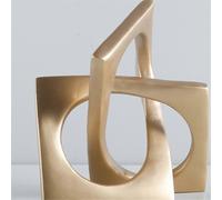 Ornement De Distorsion Géométrique Abstrait, Décoration De Bureau Artisanale, Collier Carré Doré, ?uvre D'art, Statue Ro