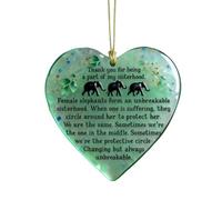 Ornement de fraternité éléphant - Décoration en acrylique en forme de cœur | Thème de Noël, design léger, détails gravés, ornement festif à suspendre, symbole d'amitié et de famille, parfait pour les