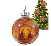 Ornement De Globe De Noël 3D - Décoration À Suspendre En ABS Avec Sphère Religieuse | Pendentif De Vacances De Foi Chrétienne, Pour Décoration De Voiture, Maison, Réunion De Famille, Cadeau De Fête Du