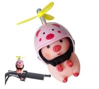 Ornement de Guidon - Figurines animales Mignonnes avec Casques | Ornement du Guidon de Moto de Porc | Swine Gopybar Decoration Cycling Motorcycle, Ornements vibrants Figures de lumière Accessoires