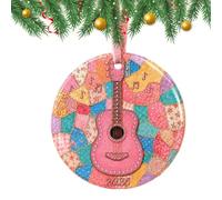 Ornement de Guitare Forme de cœur Rose Mignon en Acrylique 2D | Souvenir Décoratif de Notes de Musique pour Fenêtre, Cheminée, Mur, Bureau, Entrée, Célébrations et Fêtes de