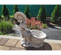 Ornement de Jardin en Pierre, décoration extérieure Vintage - INES avec Pot de Fleur