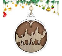 Ornement de Jésus de la Nativité - Scène de Noël sculptée, décoration de la Maison | Ornement en Bois Porte de cheminée, Arbre de noël, Artisanat Festif, célébration, Tradition chrétienne