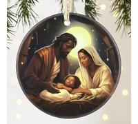 Ornement de la Nativité, Scène de la Nativité Ornement, Deco Noel Sapin, Ornement de la Nativité en Acrylique, Arbre de Noël Ornements Chrétiens Religieux, Sapin de Noel Decoration (Couleur E)