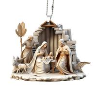 Ornement De La Scène De La Nativité - 3,15 Pouces De La Naissance De Jésus Decor | Pendre De l'arbre De Noël en Acrylique, Décoration Religieuse De La Sainte Famille, Memorial Spiritual Festive Affic