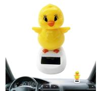 Ornement de la tête de tremblement à énergie solaire, poussin dansant solaire | Figurines de danse solaire | Jouets de danse à énergie solaire, cartoon poussin ornements figures bobble tête pour le ta