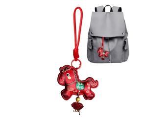 Ornement De L'Année du Cheval - Pendentif du Nouvel an 2026,Charme avec Pompon De L'Année du Cheval pour Porte | pour Amis Adultes Maison Fenêtre Voiture et Sacs à Main et à