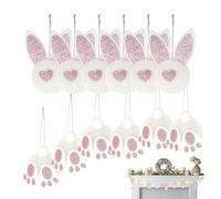 Ornement de lapin en peluche - Décorations d'arbre de Pâques, 12 lapins suspendus en peluche douce, charmants jouets faits à la main, adorable ensemble d'ornements légers | pour les décorations de bra