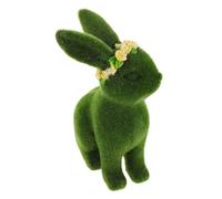Ornement de Lapin Floqué Vert pour Pâques, Décor de Table | Texture Douce, Finition Duveteuse Résistante à Décoloration, Ambiance Ferme, pour Jardin et Arrière-plan Photo