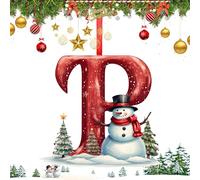 Ornement De Lettre Arbre De Noël, Ornements De Noël Lettre De Bonhomme De Neige,Pendentif Alphabet Modèle Bonhomme De Neige Unique | Décorations En Acrylique De A À Z, Fournitures