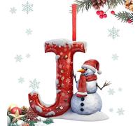 Ornement De Lettre Arbre De Noël, Ornements De Noël Lettre De Bonhomme De Neige,Pendentif Alphabet Modèle Bonhomme De Neige Unique | Décorations En Acrylique De A À Z, Fournitures