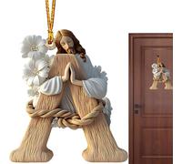 Ornement de lettre de Jésus pour arbre de Noël, décoration acrylique de lettre de Jésus,Décor chrétien de Jésus, ornement décoratif à suspendre - Alphabet de Noël Jésus Ornements Chrétiens 2d pour Noë