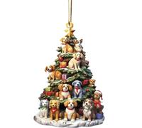 Ornement de Livres de Noël en Acrylique 2D - Forme d'arbre de Noël Bibliothèque Pendentif Livre Ornement d'arbre de Noël pour Les décorations d'arbre et de Voiture
