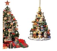 Ornement de livres de Noël plats en bois 2D, décorations de sapin de Noël, pendentif en forme d'arbre de Noël, décorations de Noël en acrylique pour décorations à suspendre au sapin de Noël