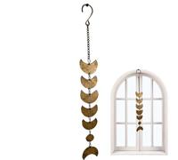 Ornement de lune Boho - affichage rétro suspendu, art céleste rustique | Décoration verticale en chaîne métallique pour porche, cour, accent inspiré de la nature, décoration élégante et intemporelle p