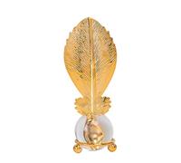 Ornement de Luxe en Feuille Boule de Cristal, Fer Doré Décoratif