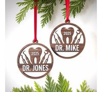 Ornement de luxe personnalisé en bois pour décoration de clinique dentaire, cadeau de dentiste 3