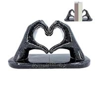 Ornement de mains - Sculpture de main en forme de cœur d'amour, serre-livres | Décoration de geste de statue de main de coeur, serre-livres d'étagères contemporaines élégantes, serre-livres dorés déco