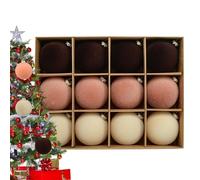 Ornement de naissance avec palla di velluto - Ornamenti per alberi decorativi con palline floccate da 12 pieces | Decoraioni per albero di Natale Forniture per feste Pendenti per alberi per ghirlande