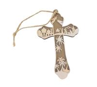 Ornement De Nativité - Pendentif Décoratif En Bois | Décorations de Noël Chrétiennes 2D Nativité | Pour Maison Culte Église Fêtes Chrétiennes Saison De L'Avent Traditions Familiales Collection Célébra