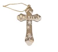 Ornement De Nativité - Souvenir Religieux en Bois | 2D Nativité Jésus Décor De Noël - pour Maison Culte Église Avent Traditions Familiales Collection Célébration de Pâques