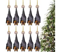 Ornement de Noël à l'envers en acrylique 2D, décoration de Noël, pendentif d'arbre de maison, ensemble à suspendre saisonnier spectral de 10 pièces pour fenêtre, lieu de travail
