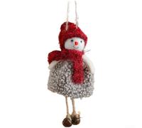 Ornement de Noël à suspendre en peluche bonhomme de neige avec pendentif écharpe rouge pour décoration saisonnière, convient pour arbre, maison et colis (B)
