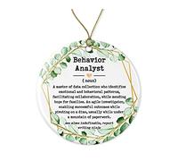Ornement De Noël Analyste du Comportement Définition Appréciation Merci Pendentif en Céramique Embellissement Ornements De Sapin Esthétique Pendentifs Décoration pour Maison Home Decor 7.3CM