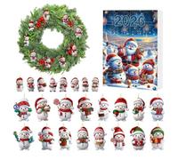 Ornement de Noël, calendrier compte à rebours, décorations 2D | Compte à rebours de Noël 24 jours pour fêtes, fêtes, Noël, arbre de voiture, exposition à la maison B