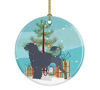 Ornement De Noël Chien d'eau Portugais Pendentif en Céramique Esthétique Ornements De Sapin Embellissement Pendentifs Décoration pour Maison Fête De Vacances Fête du Nouvel 7.3CM