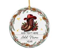 Ornement De Noël Cow-Boy Ornements De Sapin Détachables Pendentif en Céramique Personnalisée Pendentifs Décoration pour Fête De Vacances Home Decor Fête du Nouvel 7.3CM