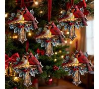 Ornement de Noël Croix Cardinale, Décoration Acrylique 2D Ornements Noël À Suspendre, Double Cardinal sur Croix Sainte - Cadeau de Condoléances Suite au Décès d'un Être Cher(5pcs)