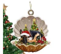 Ornement de Noël de Chien de Coquille - Chien dans l'ornement de Coup d'arbre de Noël de Bande dessinée de Coquille - Acrylique Seafood Shell Dog Pendentif de Noël Beau Cadeau de Noël pour la Uozonit