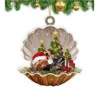 Ornement de Noël de chien de coquille - Pendentif de Noël de chien de coquille de fruits de mer | Chiens mignons et coquillages Arbre de Noël Accrocher l'ornement pour la décoration d'arbre de
