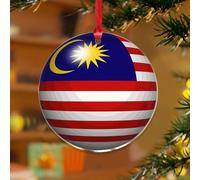 Ornement de Noël de la Malaisie - Carte du monde - Souvenir amusant - Disques en acrylique transparent - Amérique latine - Pays hispanique - Drapeaux d'Asie européenne - Pendentif pour décoration de