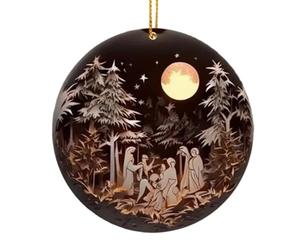 Ornement de Noël - Décoration Suspendue Plate Acrylique 2D, Pendentif Religieux pour Pâques | Sac à Dos de Voiture Suspendu Sainte Famille Ensemble de Décoration pour Vacances Célébration Croyance