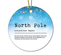 Ornement De Noël Dictionnaire De Définition du Pôle Nord Signification Souvenir Ornements De Sapin Esthétique Pendentif en Céramique Vintage Pendentifs Décoration pour Maison 7.3CM