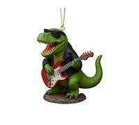 Ornement De Noël Dinosaure, Pendentif sur Le Thème du Rock en Édition Limitée, 8x6x8 Cm, Cintre De Porte T Rex, Décor De Dinosaure Fantaisie, Décorations De Vacances À Suspendre, pour Porte D'entrée