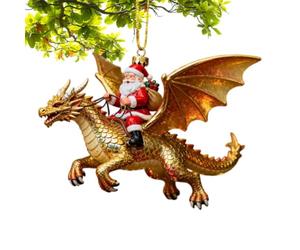 Ornement De Noël Dragon Collection Acrylique 2D Santa Claus Chevauchant