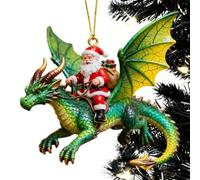Ornement De Noël Dragon Décoration acrylique 2D Père Noël chevauchant