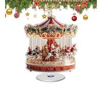 Ornement de Noël en Carrousel - Décoration De Collection De Noël Festive 2D Plate | Décoration De Table Ornement Cheval - Pour Usage Maison Fenêtre Fête Magasin Affichage Vacances