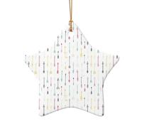 Ornement de Noël en céramique mignon étoile ou cœur décoration à suspendre arbre de Noël décoration d'intérieur style bohème flèches
