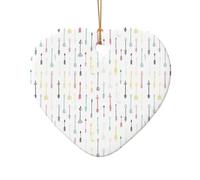 Ornement de Noël en céramique mignon étoile ou cœur décoration à suspendre arbre de Noël décoration d'intérieur style bohème flèches