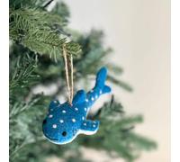 Ornement de Noël en feutre fait à la main en forme de requin baleine, créature océanique pour arbre de Noël, décoration à suspendre en laine issue du commerce équitable, ornements de Noël bohème